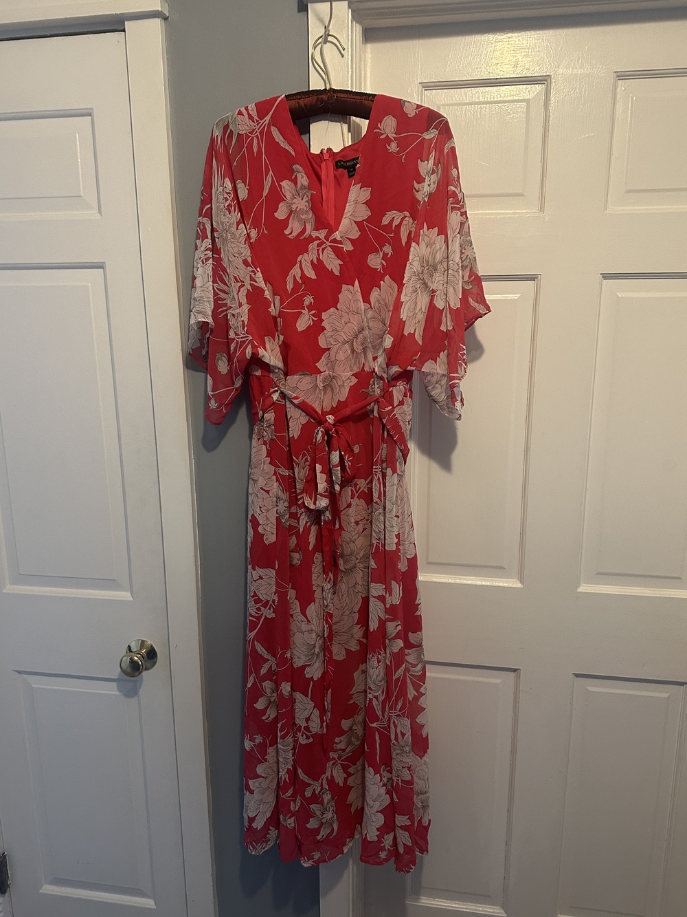 Lane Bryant Red Floral Maxi Dress